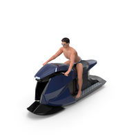 Jet Ski Blue with Rider PNG & PSD Images