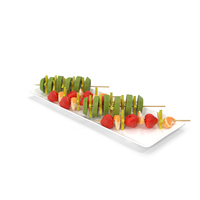 Plate With Fruit On Sticks PNG & PSD Images