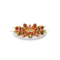 Plate With Vegetables On Skewers PNG & PSD Images