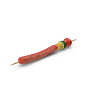 Sausage With Vegetables On Wooden Skewer PNG & PSD Images