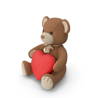 Teddy Bear Brown Holding Heart PNG & PSD Images