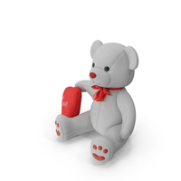 Grey Teddy Bear With Heart PNG & PSD Images