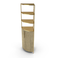 Fayette Corner Bookcase With Storage PNG & PSD Images