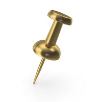 A Slanted Gold Push Pin PNG & PSD Images