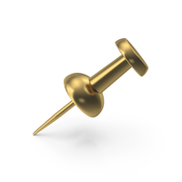 A Very Slanted Gold Push Pin PNG & PSD Images