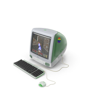 Apple iMac 1998 Green With Stickers PNG & PSD Images