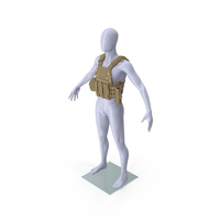 Coyote Brown Tactical Vest on Mannequin PNG & PSD Images