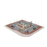 McDonalds with Cars on Parking PNG & PSD Images