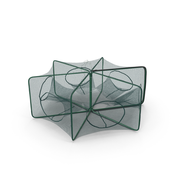 Fishing Net Cage Crab Catcher with 6 Entrances PNG & PSD Images