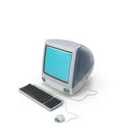 Retro All-in-One Computer Blue PNG & PSD Images