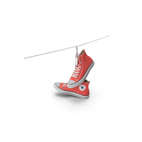 Coral Color Converse Sneakers Hang on the Laces PNG & PSD Images