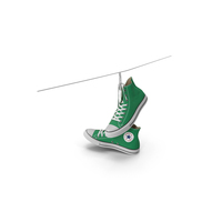 Green Converse All Star Sneakers Suspended by Laces PNG & PSD Images