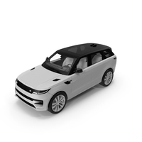 Range Rover Sport SUV Light Grey Simplified PNG & PSD Images
