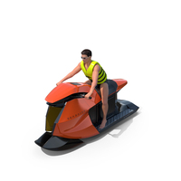 Sea Racer Jet Ski With Rider In Life Jacket PNG & PSD Images