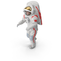 Walking Astronaut in China Lunar Spacesuit Fur PNG & PSD Images