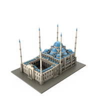 Cartoon Model Blue Mosque PNG & PSD Images