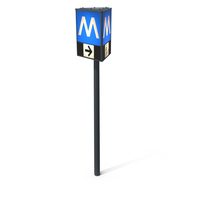 Metro Wayfinding Sign Blue PNG & PSD Images