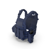 Navy Blue Tactical Vest With Ammo Mag PNG & PSD Images