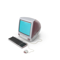Retro All-in-One Computer Red PNG & PSD Images