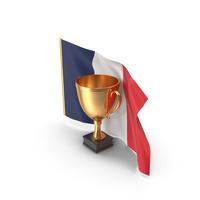 France Golden Trophy Flag PNG & PSD Images