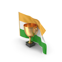 India Golden Trophy Flag PNG & PSD Images