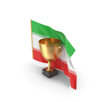 Iran Golden Trophy Flag PNG & PSD Images