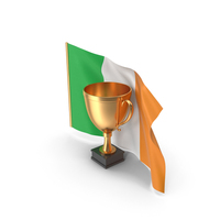 Ireland Golden Trophy Flag PNG & PSD Images