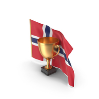 Norway Golden Trophy Flag PNG & PSD Images