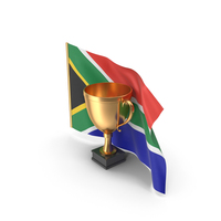 South Africa Golden Trophy Flag PNG & PSD Images