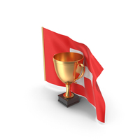 Switzerland Golden Trophy Flag PNG & PSD Images