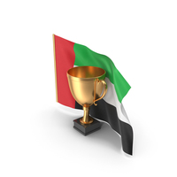 United Arab Emirates Golden Trophy Flag PNG & PSD Images