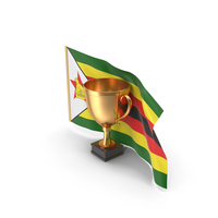 Zimbabwe Golden Trophy Flag PNG & PSD Images