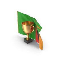 Zambia Golden Trophy Flag PNG & PSD Images