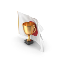 Japan Golden Trophy Flag PNG & PSD Images