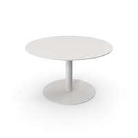 White Minimal Round Table PNG & PSD Images