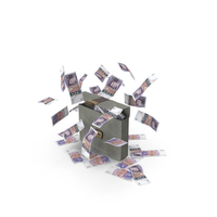 Briefcase England 20 Pounds Money Falling Currency PNG & PSD Images