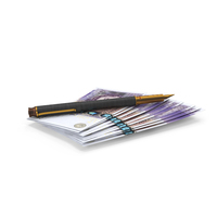 England 20 Pounds Money Notes Currency Bill Ground Spread Pen PNG & PSD Images