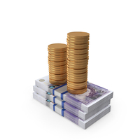 England 20 Pounds Money Notes With Gold Coins PNG & PSD Images