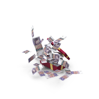 Gift Box Full Out Fly England 20 Pounds Money Notes PNG & PSD Images