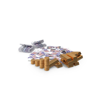 Pile England 20 Pounds Money Lots Gold Coins PNG & PSD Images