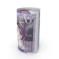 Single England 20 Pounds Money Role Note PNG & PSD Images
