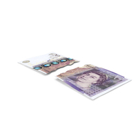 Split Two Pieces England 20 Pounds Money Note PNG & PSD Images