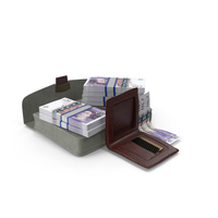 Wallet Bag Open Bill England 20 Pounds Money PNG & PSD Images