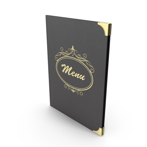 Classic Menu Holder Black-Gold PNG & PSD Images