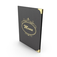Classic Menu Holder Black-Gold PNG & PSD Images