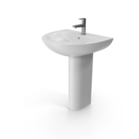 Pedestal Bathroom Sink with Faucet PNG & PSD Images