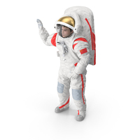 Moon Landing Spacesuit in Waving Pose Fur PNG & PSD Images