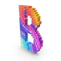 Rainbow Pixel Alphabet Letter B PNG & PSD Images