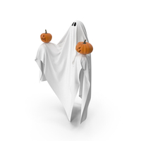 Ghost with Pumpkins for Halloween PNG & PSD Images