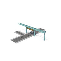 Suspended Monorail Over Urban Road with Cars PNG & PSD Images